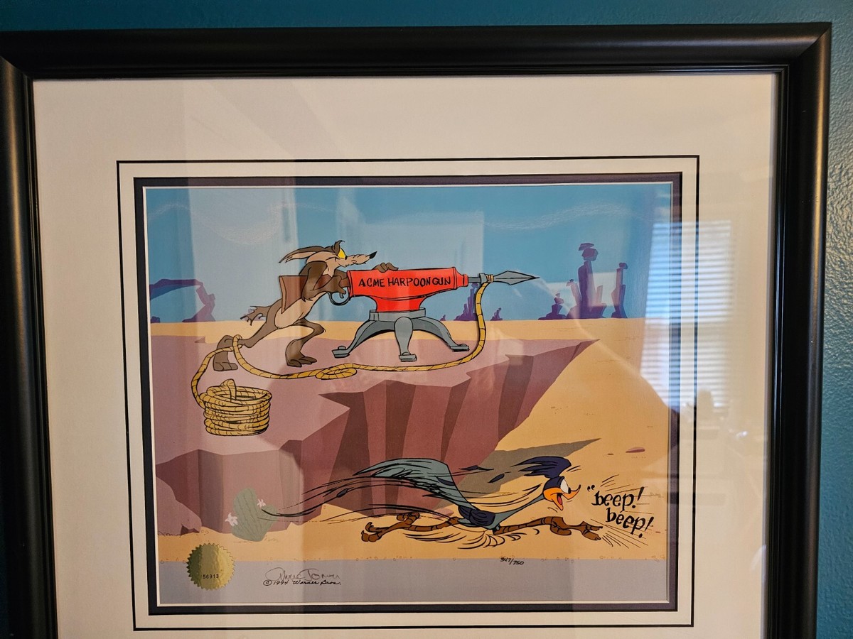 【一点物】トム・パーキンソン/Tom Perkinson スカイウォーカー 原画 Road Runner Wile E. Coyote:Acme Harpoon Gun Animation Art Cel