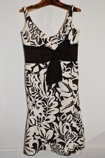 NWOT * Carolina Herrera * Ivory & Brown Floral Ribbon Dress Size 8