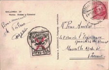 ESPAGNE - GUERRE CIVILE - MALLORCA - VIGNETTE PRO-PARO 5cts - CARTE POSTALE POUR