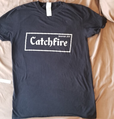 BELLAH + CANVAS M JEREMIAH 20:9 CATCH FIRE T-SHIRT BLACK CHRISTIAN CLOTH