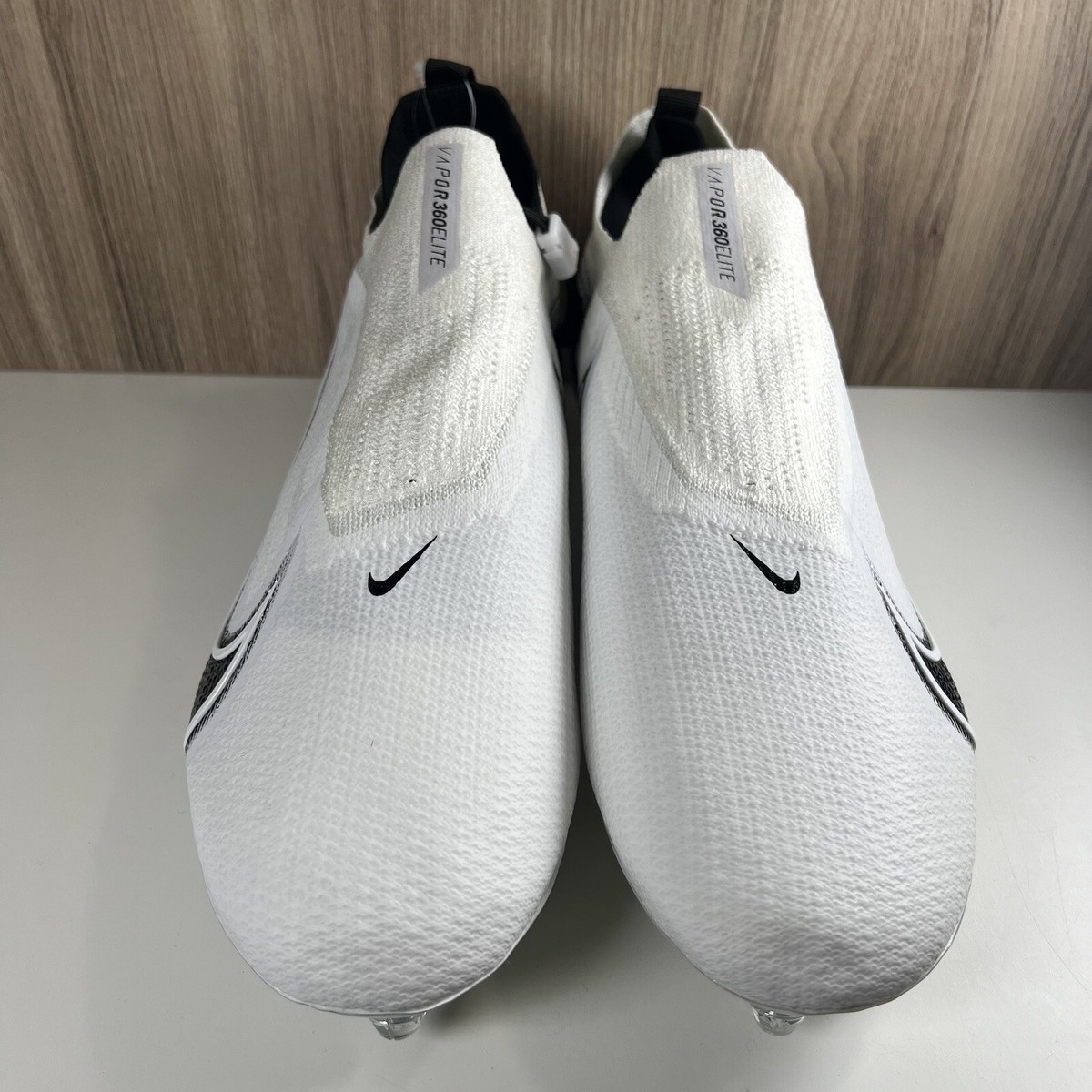 Nike Vapor Edge Elite 360 Flyknit Detachable White/Blk CZ7837-100 Men’s Size 14 Nike Vapor Edge Elite 360 Flyknit Football Cleats Black  main image 2