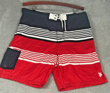 U.S. Polo Assn. Swim Trunks Board Shorts Mens Size XXL 2XL USA Red White Blue