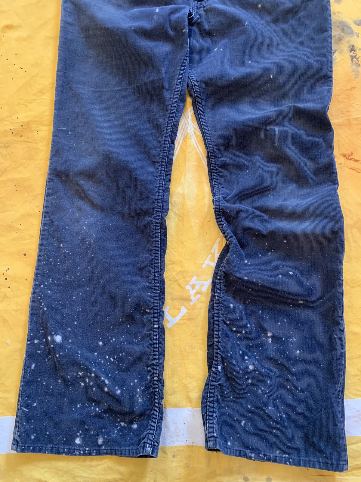 Vintage 1970s 1980s Faded Black Corduroy Flared L… - image 2