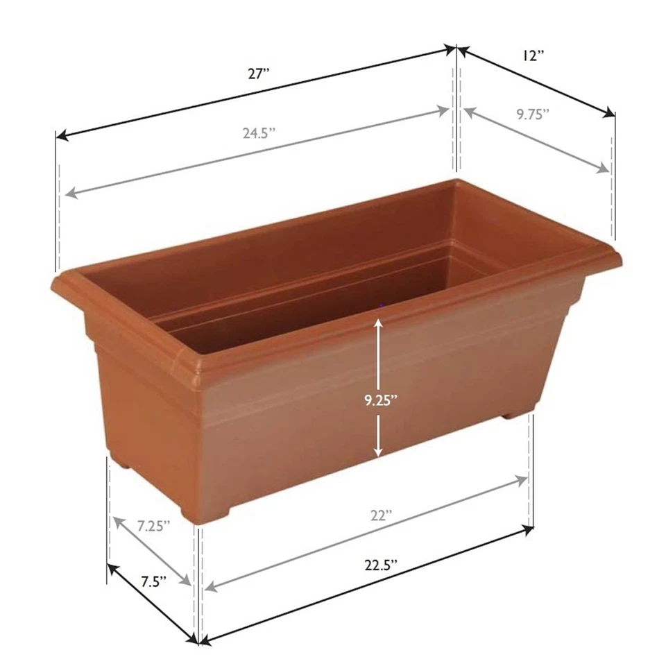 Plantador de pátio rural de resina fabricação novidade, terracota, 27" - Imagem 3 de 4