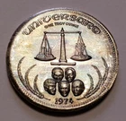 1 oz .999 Silver Round - 1974 Universaro World Trade Unit Rainbow Toning - F7643