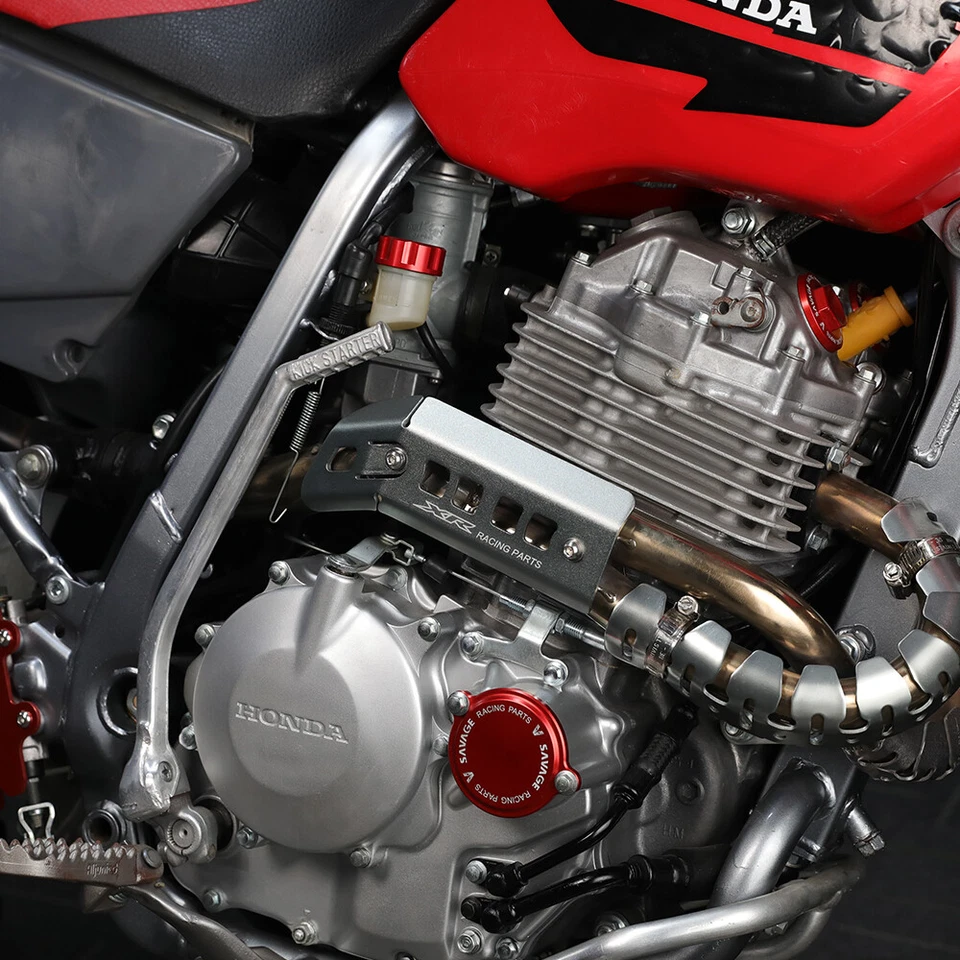 Cubierta protectora de tubo de silenciador de escape para HONDA XR 250R/400R 96-04 XR LOGO Foto 2 de 4