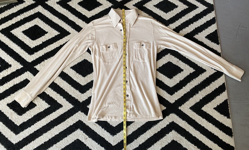 Vintage años 60 beige Kings Road suave abotonada talla XXS - Imagen 5 de 7