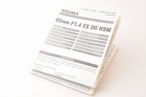 【COMO NUEVO】SIGMA AF 85mm F/1.4 EX DG HSM Lente Retrato Para Montaje F + Capu... - Imagen 14 de 14