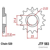 Ritzel Teilung 520 ZäHne 13 Ritzel Vorne JTF583.13
