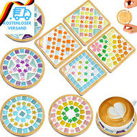 Ogmbi 8 StüCk Mosaik Bastelset Untersetzer, Diy Mosaiksteine Untersetzer Set Mit