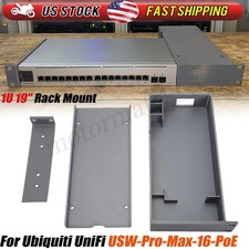 1U 19" Network Rack Mount Bracket  PSU Holder Tray for UniFi USW-Pro-Max-16-PoE