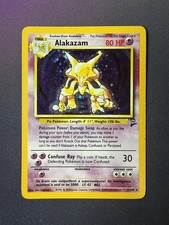 ALAKAZAM 1999 POKEMON BASE SET 2 HOLO RARE #1/130 MP on eBay