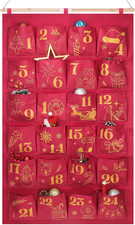 Red Gold Fabric Christmas Advent Calendar with Pockets Countdown to Christmas ,