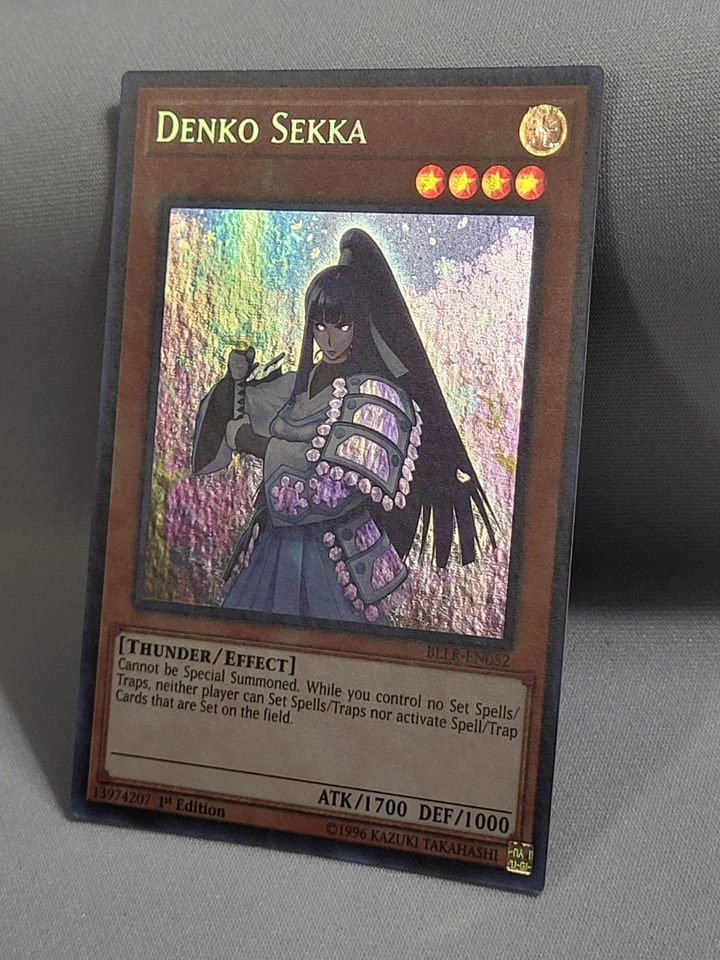 3 x YuGiOh TCG Denko Sekka - BLLR-EN052 - Secret Rare - 1st Edition NM - Image 4 of 4