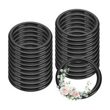 20 Pcs Dream Catcher Rings, 1.8 Inch Floral Macrame Plastic O Rings, Black
