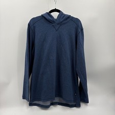 Vineyard Vines Mens Large Blue Textured Micro Stripe Pullover Hoodie Sweatshirt