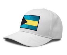 Bahamas Flag Hat for Men Women – Adjustable Snapback Baseball Cap (All White)