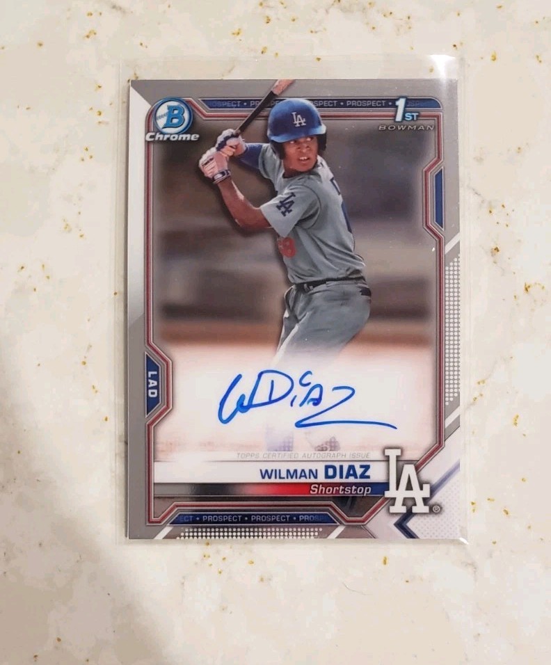 2021 Bowman Chrome Wilman Diaz Los Angeles Dodgers 1st Auto RC
