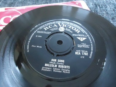 Malcolm Roberts - Our Song - Used Vinyl Record 7 - J5829z