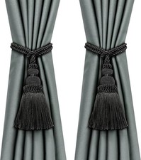 Fenghuangwu 2 Pack Curtain Tie Backs Rope Tassels for Curtains Drape tiebacks Ha