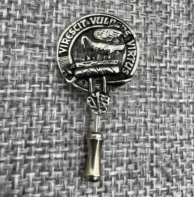 Stewart Scottish Clan '' Virescit Vulnere Virtus '' Kilt Stick Pin Coat Hat Bag