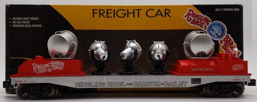 K-Line 6-22244 O Gauge Ringling Bros Operating Searchlight Car w/ 3 Spotlights | Condition: Used