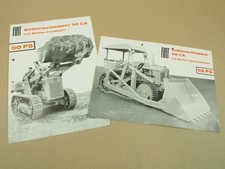 2 Prospekte Fiat 50CA Planierraupe 50 PS mit Meiller Frontlader Überkopflader
