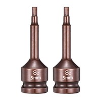 "2X 1/2\" Schlag-Hex-Bit 5Mm 3\" FüR Stecknuss"