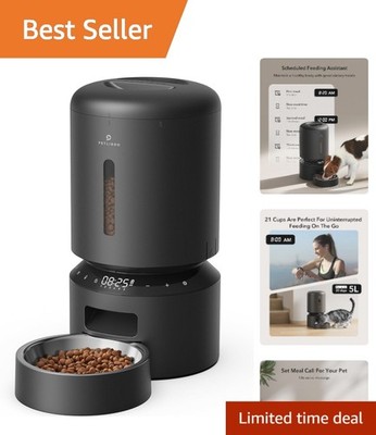 5L Automatic Pet Food Dispenser with Custom Meal Call - Ideal for Cats & Dogs