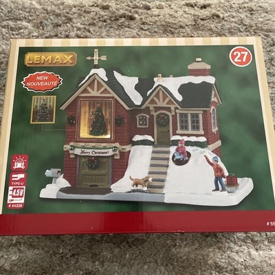 Lemax 2025 The Little Brick House Caddington Village #55348 Tree Children Sled