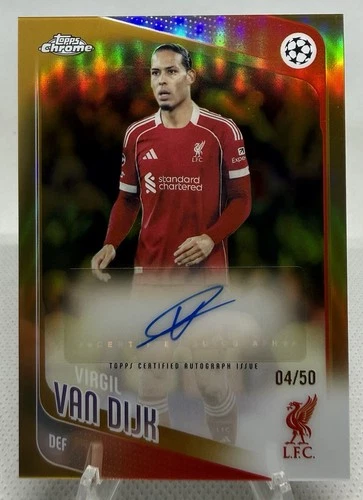 2025-26 Topps Chrome UEFA Virgil Van Dijk Auto Gold #/50 Liverpool/Netherlands