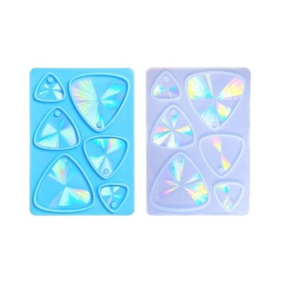 DIY Crystal Epoxy Resin Silicone Mold Triangle Earring Keychain DIY