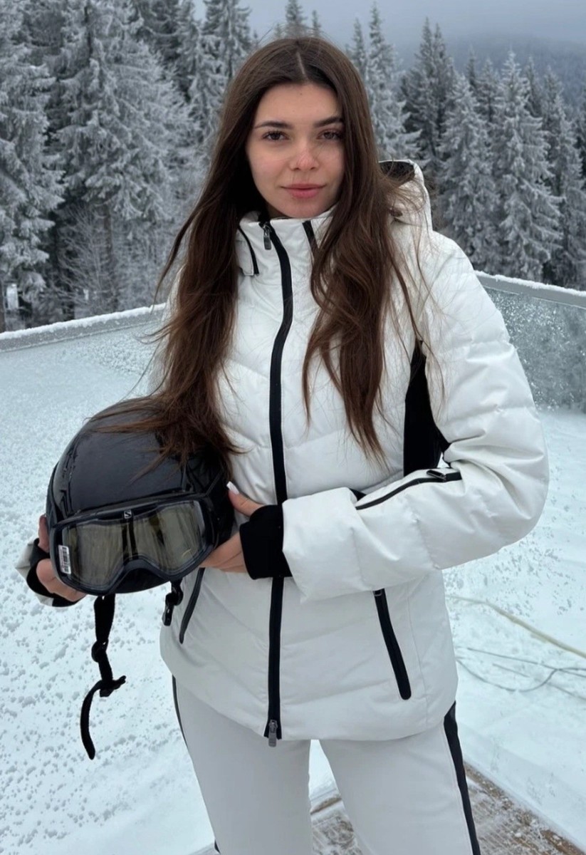 Zara Ski Recco Down Jacket Water & Wind Proof White Black Size M