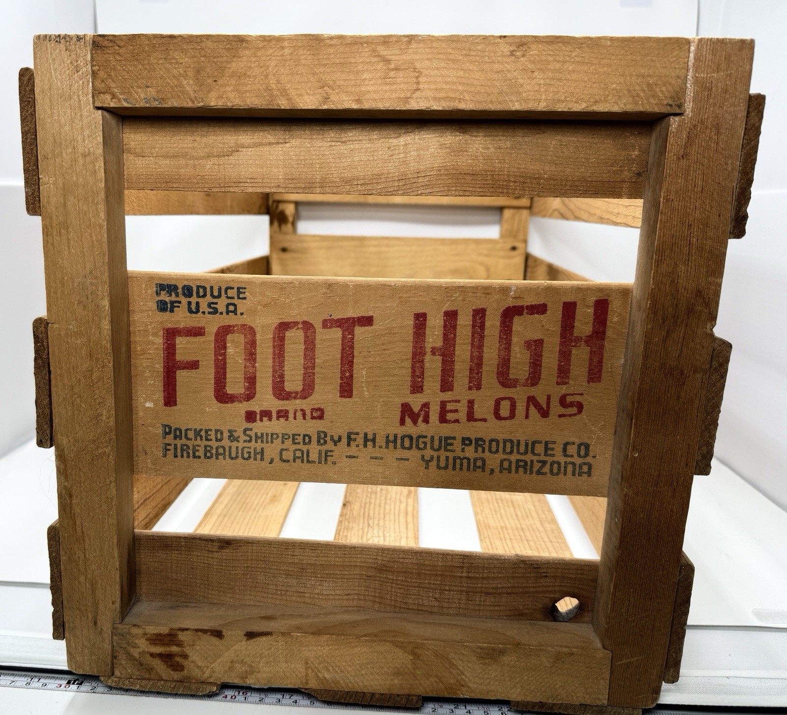 VINTAGE Foot High Melons Girlie Fruit Crate Man Cave Farm House Advertising