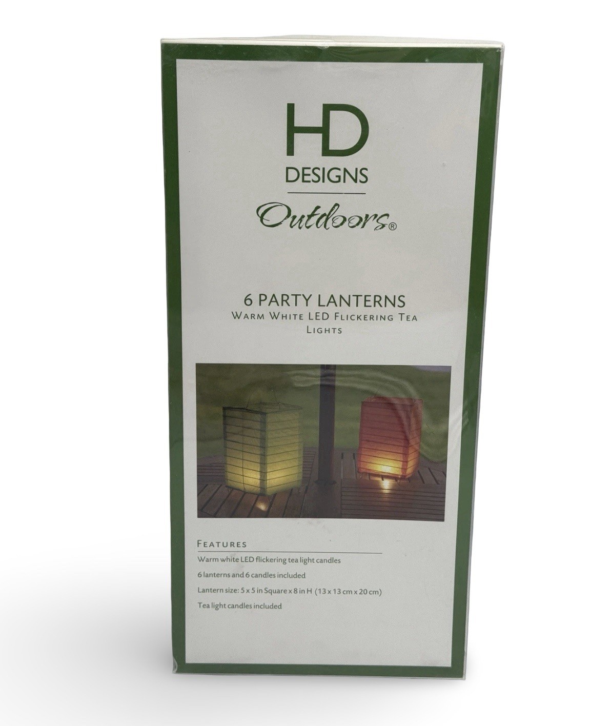 HD Designs Outdoors 6 LED Paper Party Lanterns Warm White Flicker Lights Colored