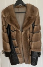 Vintage 1960s Ranch Mink Fur & Leather Panel Coat – Genuine Mink – Retro Luxury