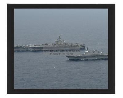 JS ISE DDH-182 AND USS NIMITZ CVN-68 CARRIER TRAINING 2023 8X10 FRAMED PHOTO