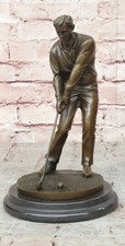Golfer Golf Bronze Marble Statue Club Trophy Tournament PGA Art Birthday Decor