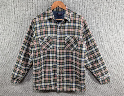 Arrow Workwear Vintage Herren kariert Tartan wattiert gefüttert Holzfäller Hemd Jacke M