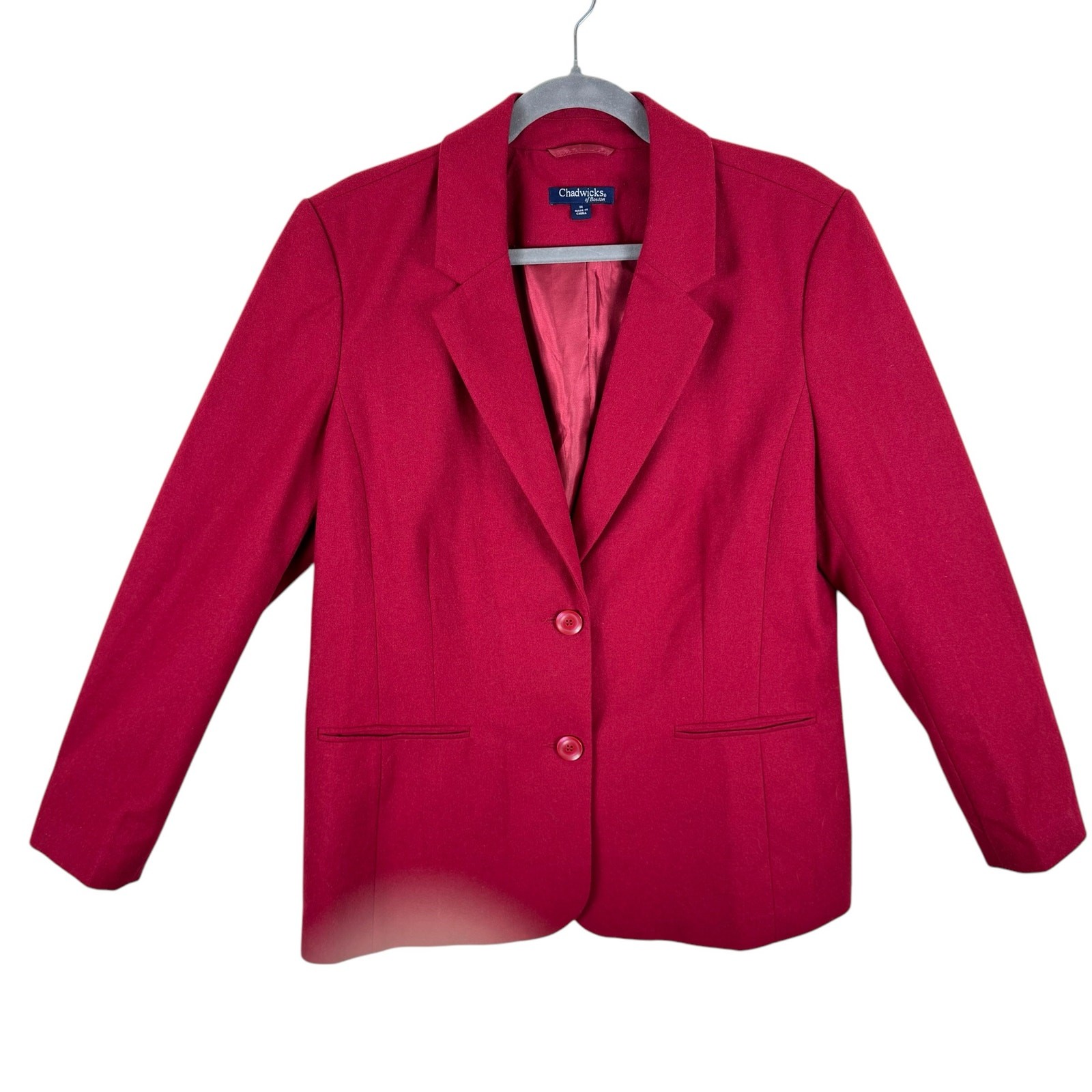 Chadwicks Red Collared Single Breasted Button Up … - image 1