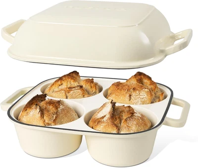 QuadPro Emaillierter Gusseisen Brot Laib Topf - Dutch Oven für Sauerteigbrot Baki - Bild 1 von 4