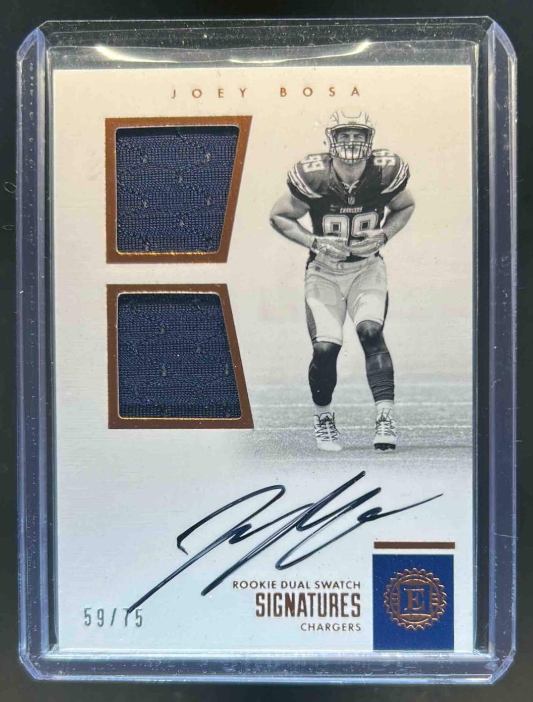 Joey Bosa Panini Encased Rookie Dual Swatch Signature #JB Base