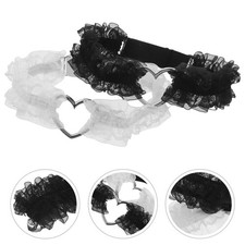 2PCS Lace Thigh Garter: Heart Leg Garter - Adjustable Elastic Thigh Leg Ring