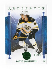 2022-23 UD Artifacts David Pastrnak Base Emerald 81/99 #87