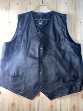 Vintage Men's Leather Vest 50 Black Biker
