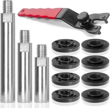 12PCS Angle Grinder Attachments Kit with Flange Nuts, Silver 