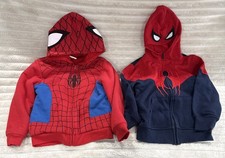 Spider-Man Lot of 2 Hoodies, 1 Sherpa Lined  1 Standard Fleece, Size 5 5T