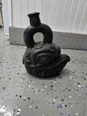 Vintage Reproduction Inca Pre-Colombian Pottery Figurative Vessel from Peru