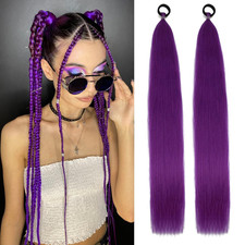 Ponytail Extension Braid Long 26 Inch Purple Elastic Tie Hair Accessory