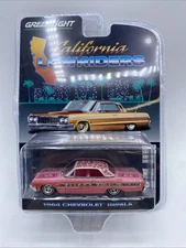 1964 '64 CHEVY IMPALA PINK CALIFORNIA LOWRIDERS SERIES 1 GREENLIGHT DIECAST 2022